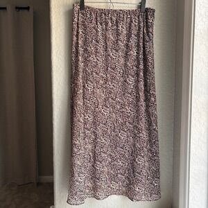 Coldwater Creek Women 14 Y2K Maxi Skirt Sequin Brown Diamond Pattern Low Rise